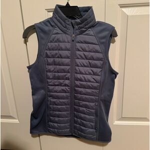 Eddie Bauer vest in blue. Puffy in front. Size small